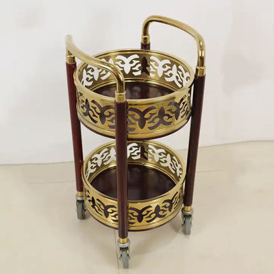 Round Hotel Serving Cart Hotel Lobby Supplies With Double Tier